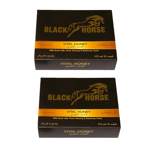 2 Packs of Black Horse Royal Honey (24 Sachets - 10 G)