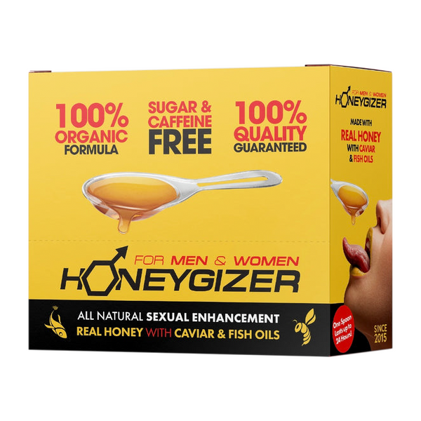 HONEYGIZER Male Sexual Enhancement- Real Honey With Caviar & Fish Oils (24 Spoons)