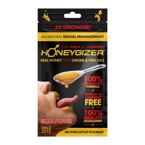 HONEYGIZER Male Sexual Enhancement- Real Honey With Caviar & Fish Oils (1 Spoon)