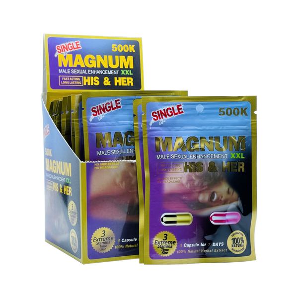Magnum 500K Double Pills For Him & Her (24 ct. of 2 Capsules Each)