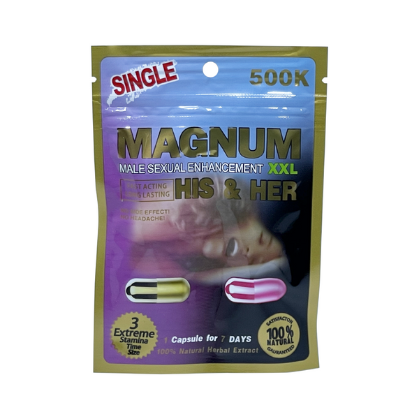 Magnum 500K Double Pills For Him & Her (2 Capsules Each)