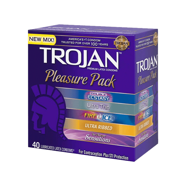 Trojan Pleasure Pack Premium Latex Condoms (40 ct)