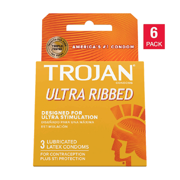 Trojan Ultra Ribbed Lubricated Latex Condoms (18 ct.)